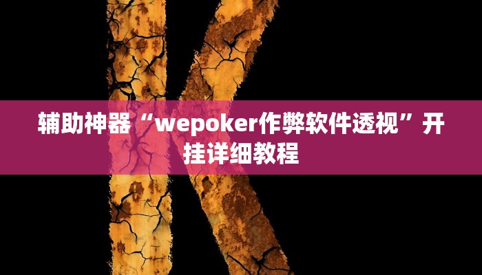 辅助神器“wepoker作弊软件透视”开挂详细教程