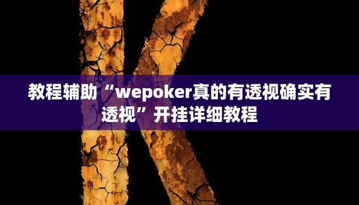 开挂辅助工具“wepoker透视辅助软件挂,难怪经常输&原来有猫腻