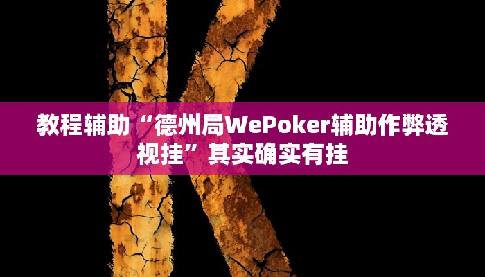 教程辅助“德州局WePoker辅助作弊透视挂”其实确实有挂