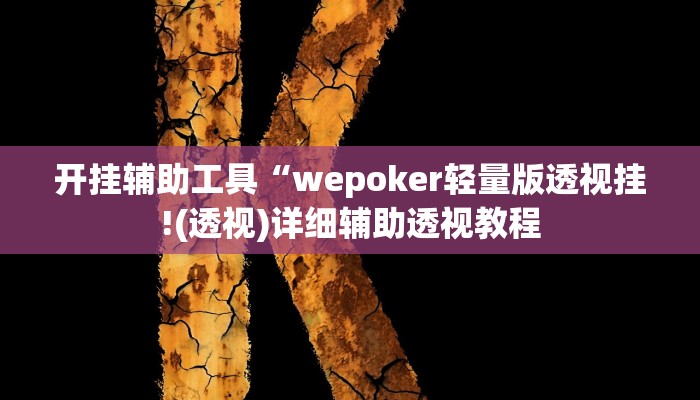玩家辅助神器:“德州局WePoker作弊挂”其实确实有挂