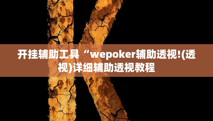 开挂辅助工具“wepoker辅助透视!(透视)详细辅助透视教程
