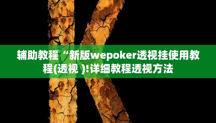 玩家辅助神器:“wepoker作弊辅助透视挂”其实确实有挂