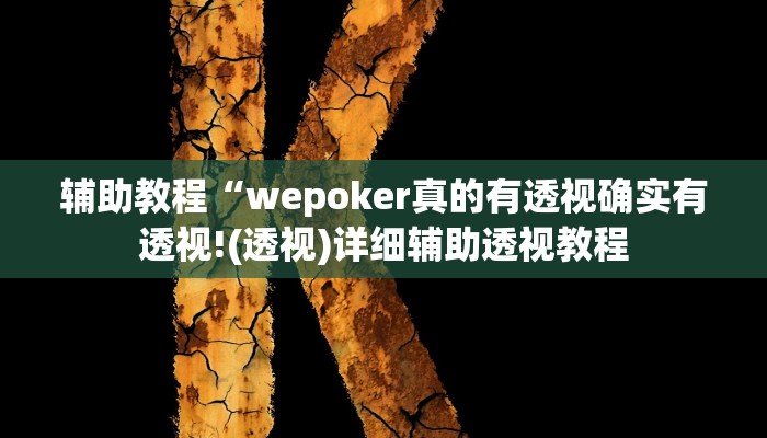 玩家辅助神器:“wepoker如何提高胜率”其实确实有挂