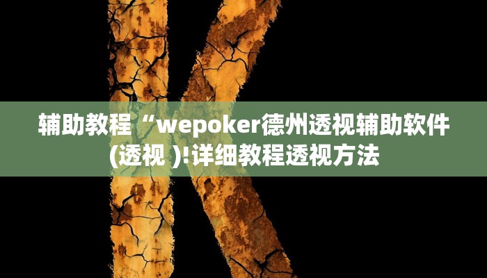 辅助教程“wepoker德州透视辅助软件(透视 )!详细教程透视方法