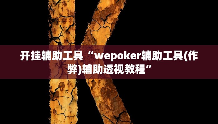 开挂辅助工具“wepoker辅助工具(作弊)辅助透视教程”