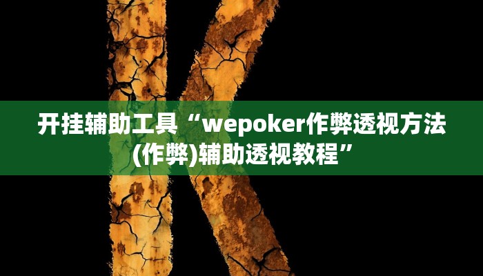 开挂辅助工具“wepoker作弊透视方法(作弊)辅助透视教程”
