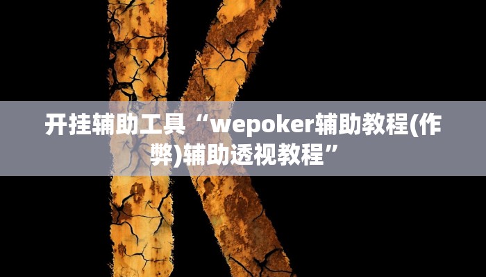 开挂辅助工具“德州wepoker作弊有没有(透视 ),难怪经常输有猫腻 (透视)
