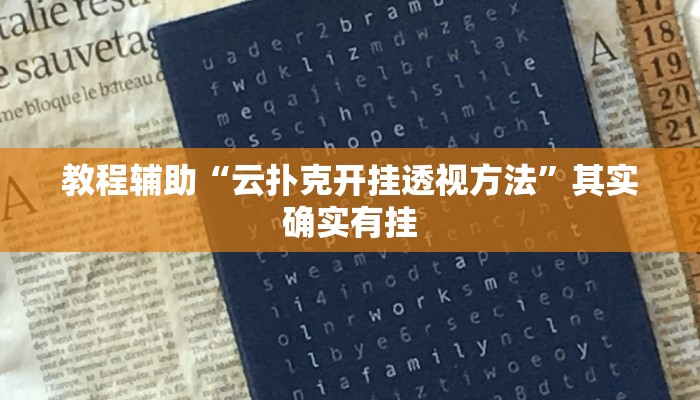 教程辅助“云扑克开挂透视方法”其实确实有挂