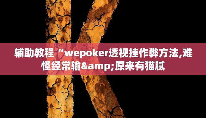 辅助教程“wepoker透视挂作弊方法,难怪经常输&原来有猫腻