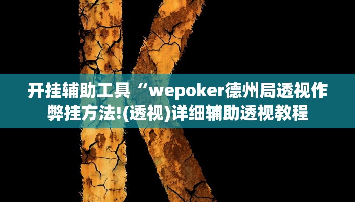 开挂辅助工具“wepoker德州局透视作弊挂方法!(透视)详细辅助透视教程