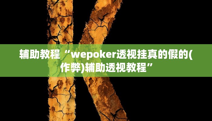 辅助教程“wepoker透视挂真的假的(作弊)辅助透视教程”