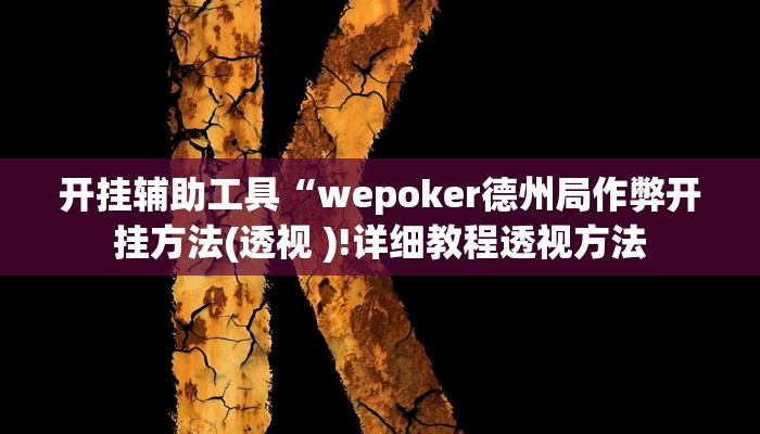 开挂辅助工具“wepoker开挂透视辅助方法!(透视)详细辅助透视教程 开挂辅助工具“wepoker开挂透视辅助方法!(透视)详细辅助透视教程