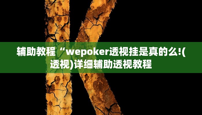 辅助教程“wepoker透视挂是真的么!(透视)详细辅助透视教程