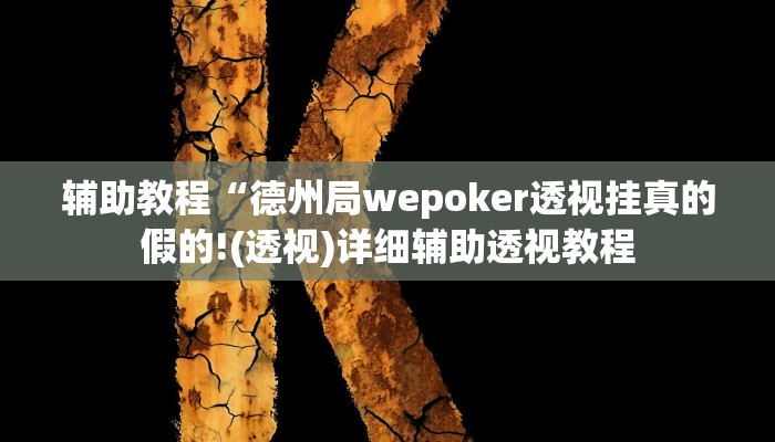 辅助教程“德州局wepoker透视挂真的假的!(透视)详细辅助透视教程