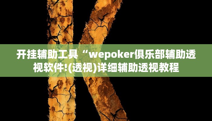 开挂辅助工具“wepoker俱乐部辅助透视软件!(透视)详细辅助透视教程