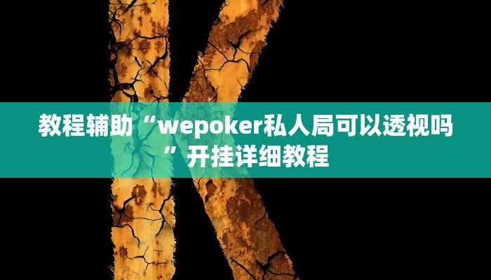 教程辅助“wepoker私人局可以透视吗”开挂详细教程