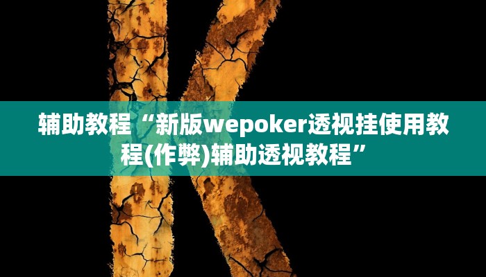 辅助教程“新版wepoker透视挂使用教程(作弊)辅助透视教程”