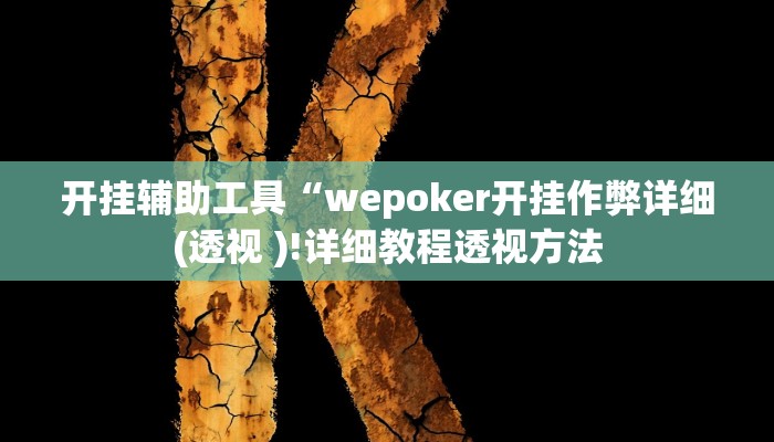 开挂辅助工具“wepoker开挂作弊详细(透视 )!详细教程透视方法