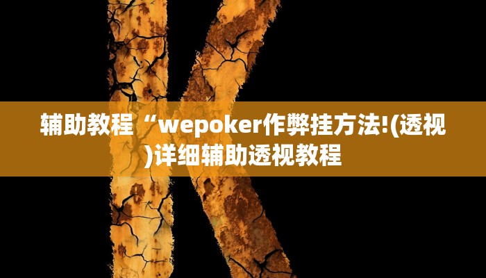 辅助教程“wepoker作弊挂方法!(透视)详细辅助透视教程