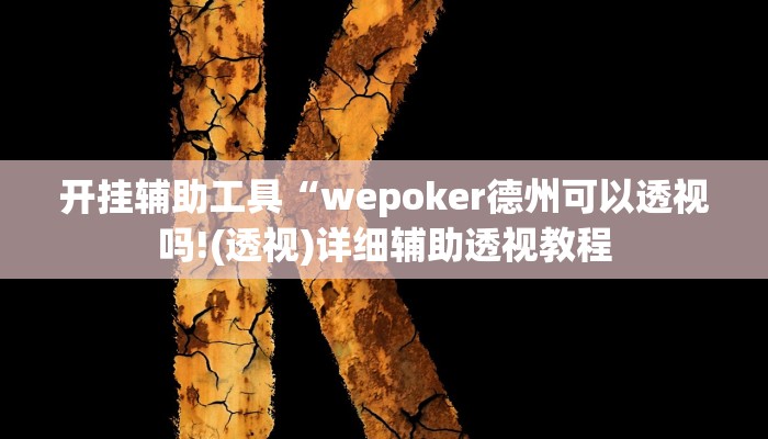 开挂辅助工具“wepoker德州可以透视吗!(透视)详细辅助透视教程