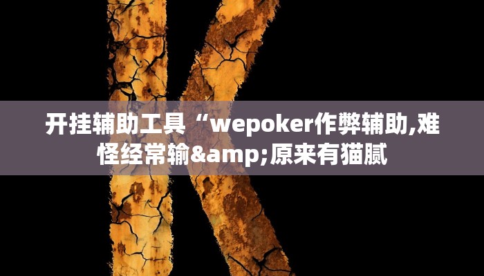 开挂辅助工具“wepoker作弊辅助,难怪经常输&原来有猫腻