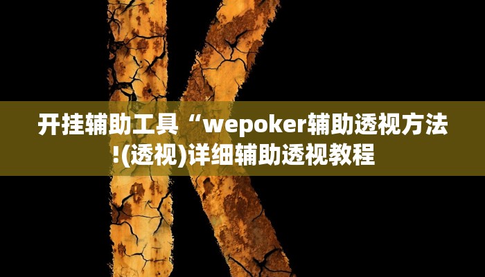 开挂辅助工具“wepoker辅助透视方法!(透视)详细辅助透视教程