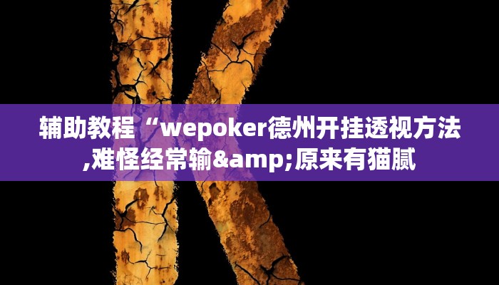 玩家辅助神器:“wepoker怎么开挂”其实确实有挂