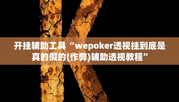 开挂辅助工具“wepoker透视挂到底是真的假的(作弊)辅助透视教程”