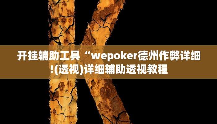 开挂辅助工具“wepoker德州作弊详细!(透视)详细辅助透视教程