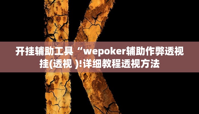 开挂辅助工具“wepoker辅助作弊透视挂(透视 )!详细教程透视方法