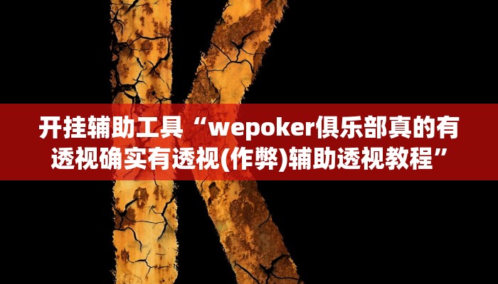 开挂辅助工具“wepoker俱乐部真的有透视确实有透视(作弊)辅助透视教程”