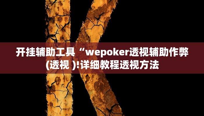 开挂辅助工具“wepoker透视辅助作弊(透视 )!详细教程透视方法