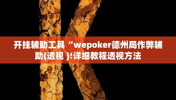 开挂辅助工具“wepoker德州局作弊辅助(透视 )!详细教程透视方法
