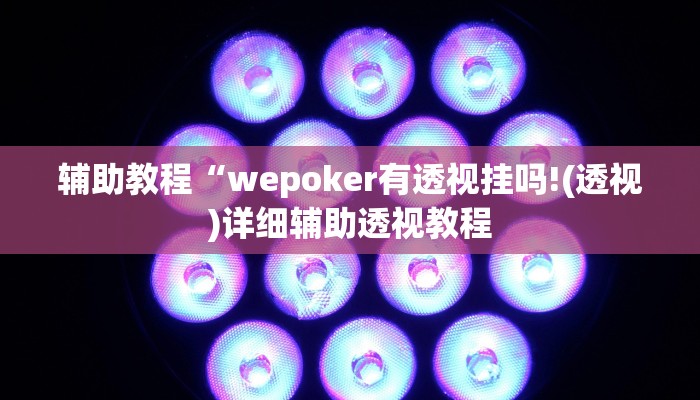 辅助教程“wepoker有透视挂吗!(透视)详细辅助透视教程