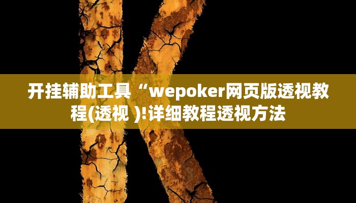 开挂辅助工具“wepoker网页版透视教程(透视 )!详细教程透视方法