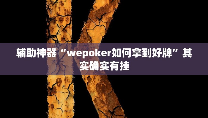 辅助神器“wepoker如何拿到好牌”其实确实有挂