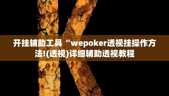 开挂辅助工具“wepoker透视挂操作方法!(透视)详细辅助透视教程