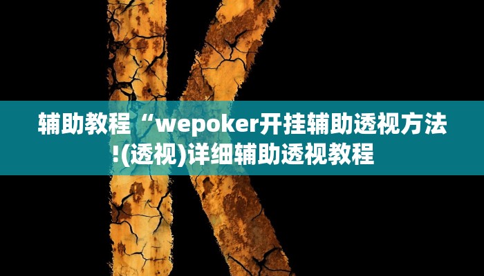 辅助教程“wepoker开挂辅助透视方法!(透视)详细辅助透视教程