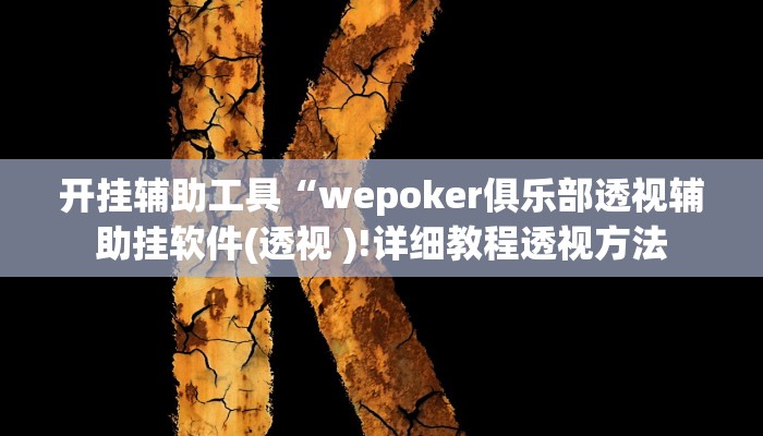 开挂辅助工具“wepoker俱乐部透视辅助挂软件(透视 )!详细教程透视方法