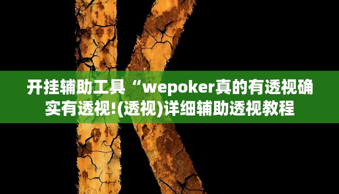 开挂辅助工具“wepoker真的有透视确实有透视!(透视)详细辅助透视教程