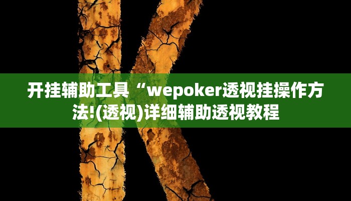开挂辅助工具“wepoker透视挂操作方法!(透视)详细辅助透视教程