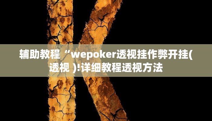 玩家辅助神器:“wepoKer的透视方法”开挂详细教程