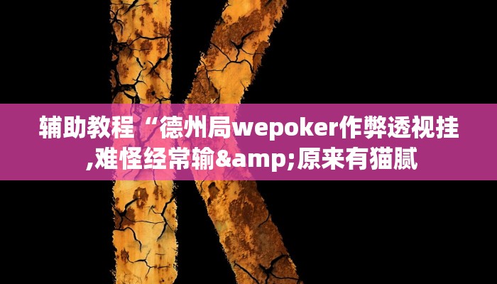 辅助教程“德州局wepoker作弊透视挂 ,难怪经常输&原来有猫腻
