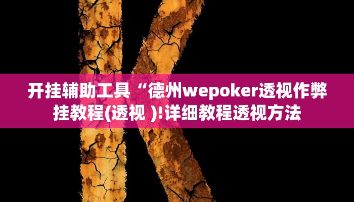 开挂辅助工具“德州wepoker透视作弊挂教程(透视 )!详细教程透视方法