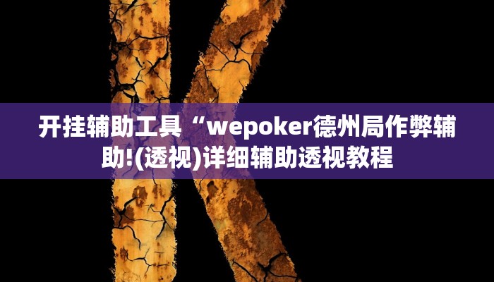 开挂辅助工具“wepoker德州局作弊辅助!(透视)详细辅助透视教程