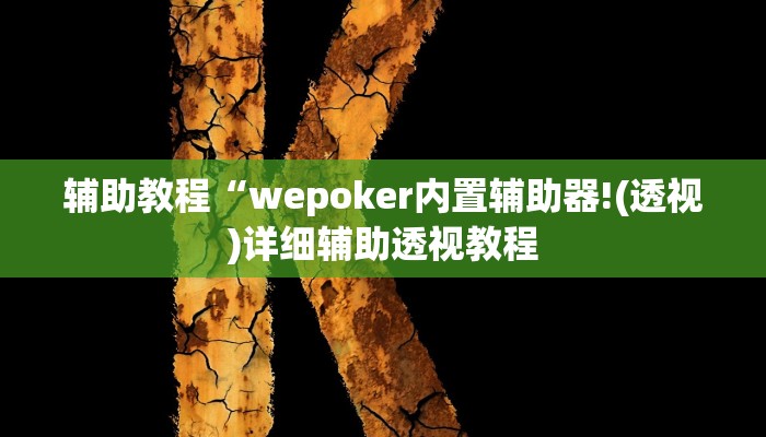 辅助教程“wepoker内置辅助器!(透视)详细辅助透视教程