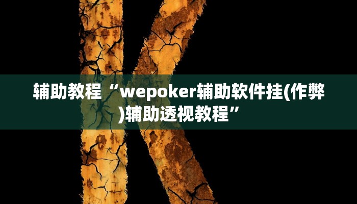 辅助教程“wepoker辅助软件挂(作弊)辅助透视教程”