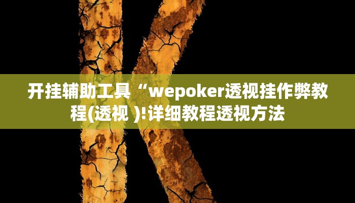 开挂辅助工具“wepoker透视挂作弊教程(透视 )!详细教程透视方法