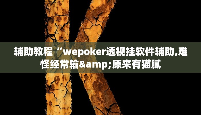 辅助教程“wepoker透视挂软件辅助,难怪经常输&原来有猫腻 辅助教程“wepoker透视挂软件辅助,难怪经常输&原来有猫腻