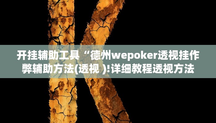 开挂辅助工具“德州wepoker透视挂作弊辅助方法(透视 )!详细教程透视方法